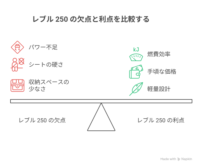 レブル 250 の気になる「欠点」と「不満」点