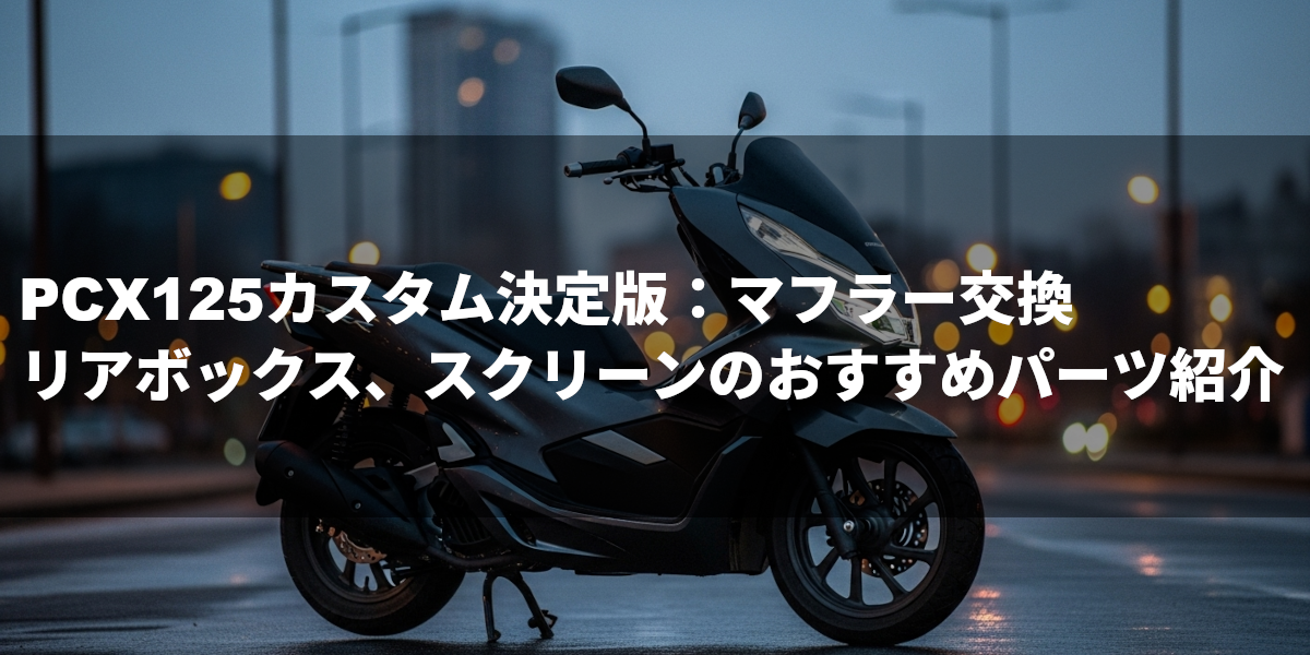 PCX125カスタム決定版：マフラー交換、リアボックス、スクリーンのおすすめパーツ紹介