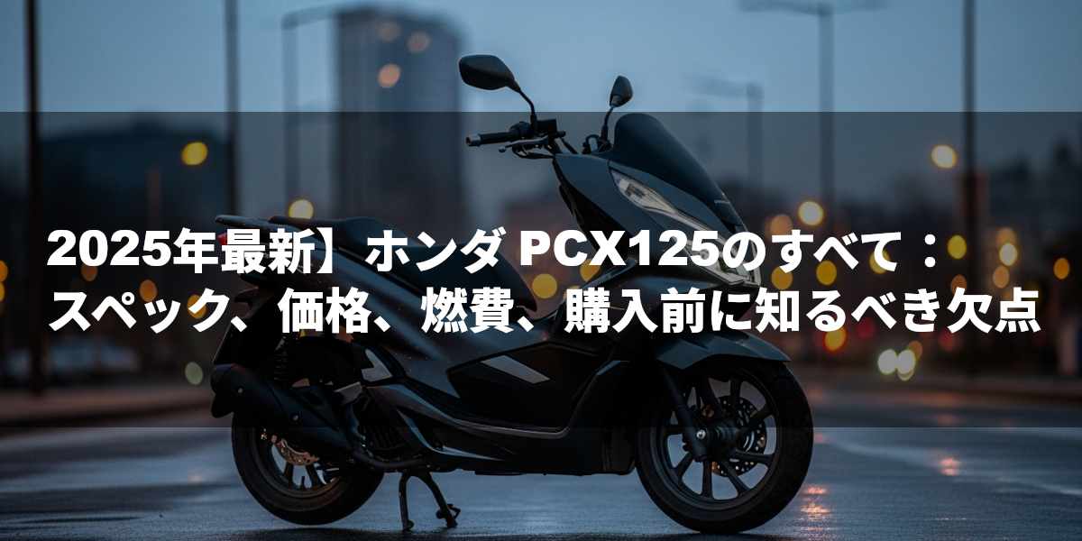 2025年最新】ホンダ PCX125のすべて：スペック、価格、燃費、購入前に知るべき欠点